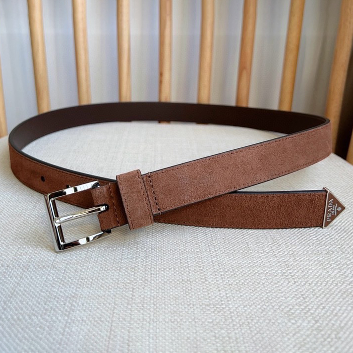 Prada Designer Belt Men Belts Women Brand's Exquisite Waistband Highlights The Elegant Temperament Of Velvet Textured Fabric Adorned With Fashionable Metal Buckles And Iconic Triangular Logos Width 2.5cm