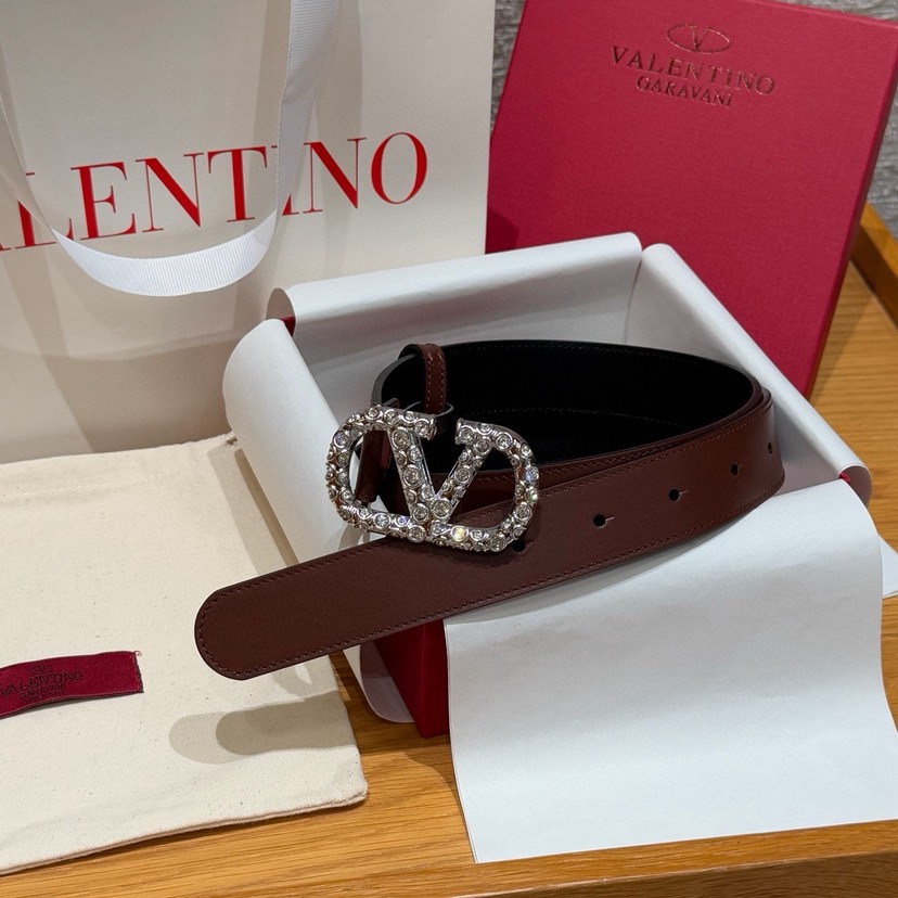 Valentino Belts For Women Designer Belt Womens Formal Smooth Buckle Woman Narrow Genuine Leather Golden Bronze Cowhide Design Thin Optional High Quality