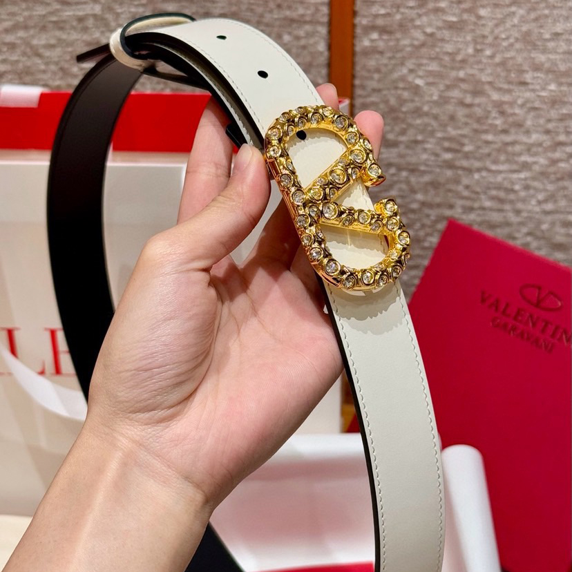 Valentino Belts For Women Designer Belt Womens Formal Smooth Buckle Woman Narrow Genuine Leather Golden Bronze Cowhide Design Thin Optional High Quality