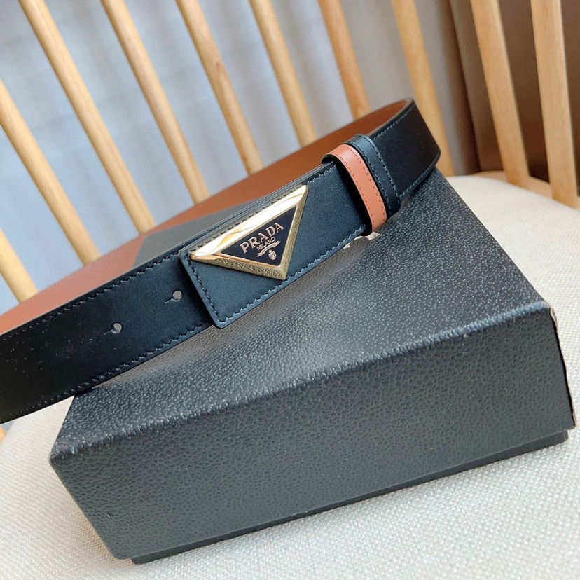 Prada Designer Belt Men Belts Women Brand Belt Shiny Leather Belt Design Simple triangular buckle with enamel coated metal engraved logo reflecting the brand's timeless style Shiny Leather Material Women And Men With A Width Of 3.5cm And With Box