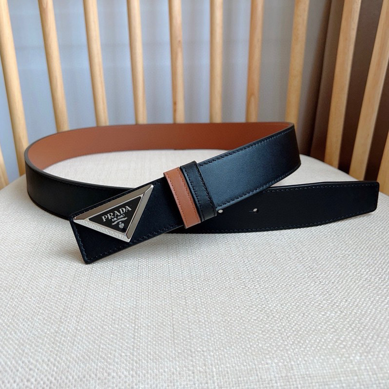 Prada Designer Belt Men Belts Women Brand Belt Shiny Leather Belt Design Simple triangular buckle with enamel coated metal engraved logo reflecting the brand's timeless style Shiny Leather Material Women And Men With A Width Of 3.5cm And With Box