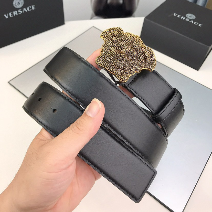 Versace Designer Belt Mens Belts Womens Brand Belt Luxury Belt Length 100-125cm Woman Men Belt Fashion Classics Casual Classic Medusa Avatar Buckle Buckle Designer High Quality Belt