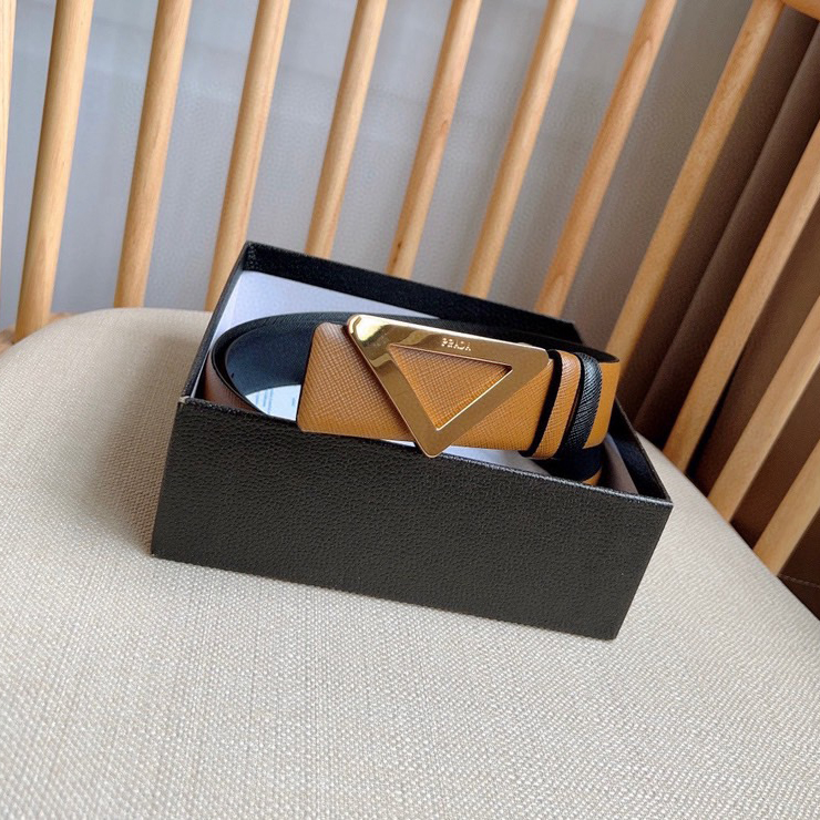 Prada Designer Belt Men Belts Women Brand Belt Buckle Belt Is A Multifunctional Combination Accessory That Can Be Easily Paired With A Triangular Hollow Logo With A Universal Minimalist Silhouette Women And Men With A Width Of 3.5cm And With Box