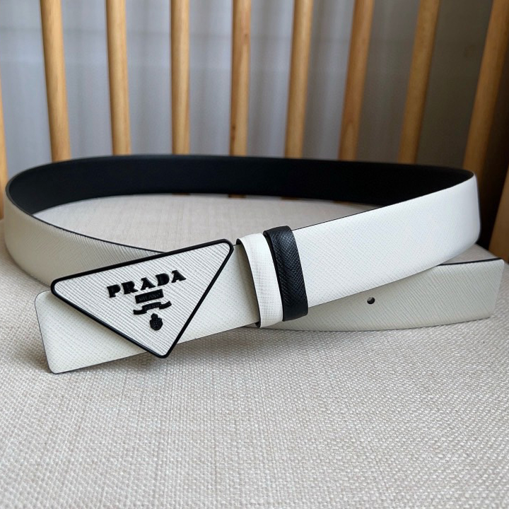 Prada Designer Belt Men Belts Women's Brand Belt Buckle Belt Is A Multifunctional Combination Accessory Series That Can Be Easily Paired With A Triangular Logo Through The Universal Simplicity Of Women And Men With A Width Of 3.5cm And With Box