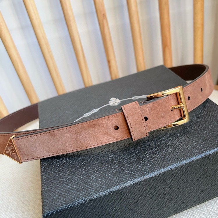 Prada Designer Belt Men Belts Women Brand's Exquisite Waistband Highlights The Elegant Temperament Of Velvet Textured Fabric Adorned With Fashionable Metal Buckles And Iconic Triangular Logos Width 2.5cm