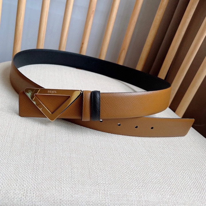 Prada Designer Belt Men Belts Women Brand Belt Buckle Belt Is A Multifunctional Combination Accessory That Can Be Easily Paired With A Triangular Hollow Logo With A Universal Minimalist Silhouette Women And Men With A Width Of 3.5cm And With Box