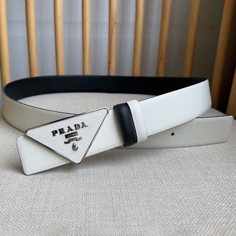 Prada Designer Belt Men Belts Women's Brand Belt Buckle Belt Is A Multifunctional Combination Accessory Series That Can Be Easily Paired With A Triangular Logo Through The Universal Simplicity Of Women And Men With A Width Of 3.5cm And With Box