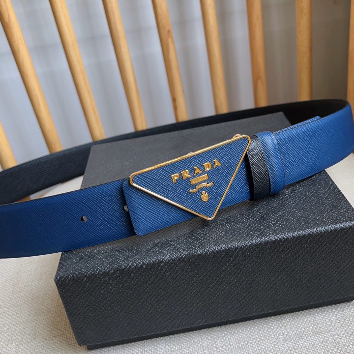 Prada Designer Belt Men Belts Women's Brand Belt Buckle Belt Is A Multifunctional Combination Accessory Series That Can Be Easily Paired With A Triangular Logo Through The Universal Simplicity Of Women And Men With A Width Of 3.5cm And With Box