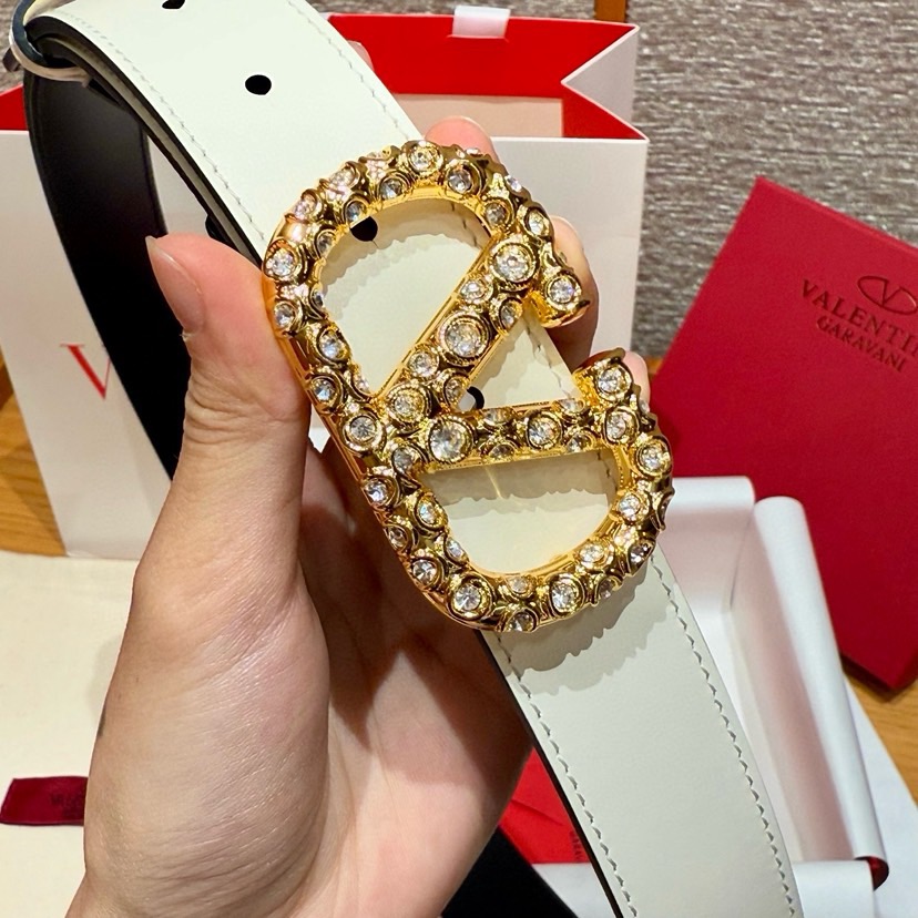 Valentino Belts For Women Designer Belt Womens Formal Smooth Buckle Woman Narrow Genuine Leather Golden Bronze Cowhide Design Thin Optional High Quality