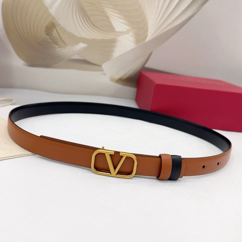 Valentino Belts For Women Designer Belt Womens Formal Smooth Buckle Woman Narrow Genuine Leather Golden Bronze Cowhide Design Thin Optional High Quality