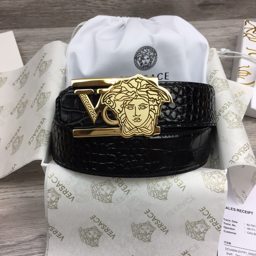Versace Designer Belt Mens Belts Womens Brand Belt Luxury Belt Length 100-125cm Woman Men Belt Fashion Classics Casual Classic Medusa Avatar Buckle Buckle Designer High Quality Belt