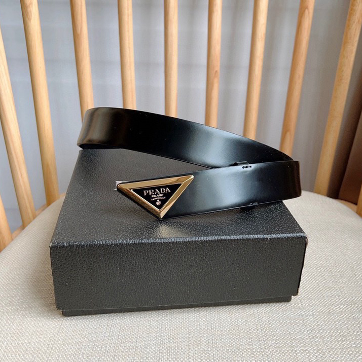 Prada Designer Belt Men Belts Women Brand Belt Shiny Leather Belt Design Simple triangular buckle with enamel coated metal engraved logo reflecting the brand's timeless style Shiny Leather Material Women And Men With A Width Of 3.5cm And With Box