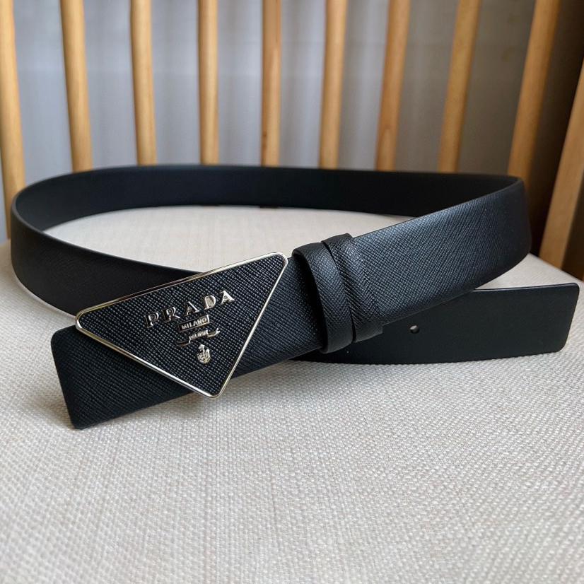 Prada Designer Belt Men Belts Women's Brand Belt Buckle Belt Is A Multifunctional Combination Accessory Series That Can Be Easily Paired With A Triangular Logo Through The Universal Simplicity Of Women And Men With A Width Of 3.5cm And With Box