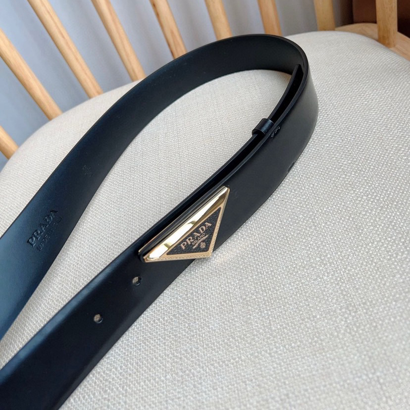 Prada Designer Belt Men Belts Women Brand Belt Shiny Leather Belt Design Simple triangular buckle with enamel coated metal engraved logo reflecting the brand's timeless style Shiny Leather Material Women And Men With A Width Of 3.5cm And With Box