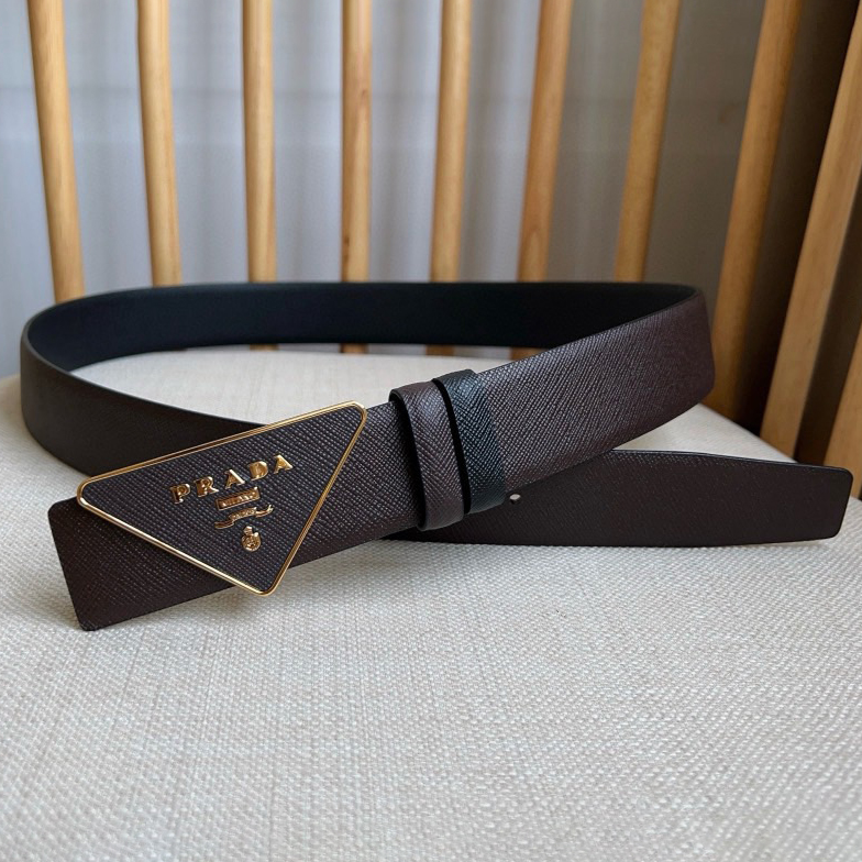 Prada Designer Belt Men Belts Women's Brand Belt Buckle Belt Is A Multifunctional Combination Accessory Series That Can Be Easily Paired With A Triangular Logo Through The Universal Simplicity Of Women And Men With A Width Of 3.5cm And With Box