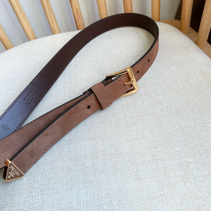 Prada Designer Belt Men Belts Women Brand's Exquisite Waistband Highlights The Elegant Temperament Of Velvet Textured Fabric Adorned With Fashionable Metal Buckles And Iconic Triangular Logos Width 2.5cm