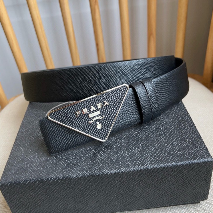Prada Designer Belt Men Belts Women's Brand Belt Buckle Belt Is A Multifunctional Combination Accessory Series That Can Be Easily Paired With A Triangular Logo Through The Universal Simplicity Of Women And Men With A Width Of 3.5cm And With Box