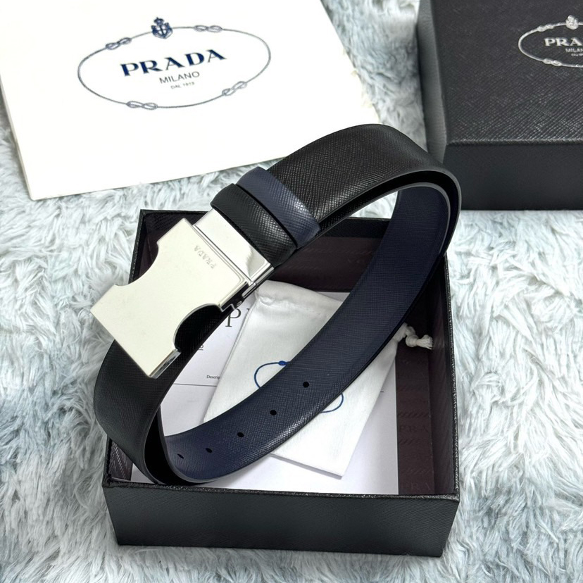 Prada Designer Belt Mens Belts Womens Brand Belt Luxury Belt Length 100-125cm Woman Men Belt Fashion Classics Casual Classic Square Smooth Buckle Designer High Quality Belt
