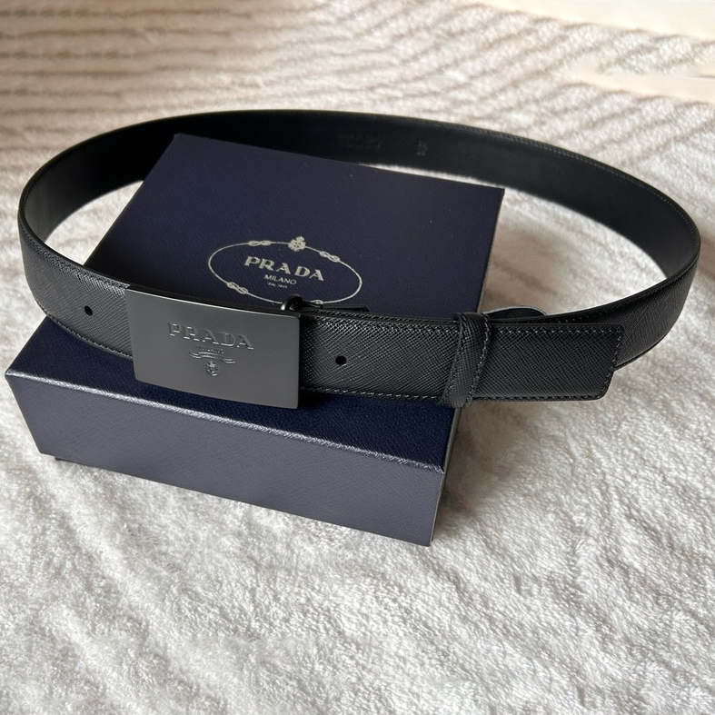 Prada Designer Belt Mens Belts Luxury Belt Length 100-125cm Men Belt Fashion Classics Casual Classic Square Smooth Buckle Designer High Quality Belt Men With A Width Of 3.5cm And With Box
