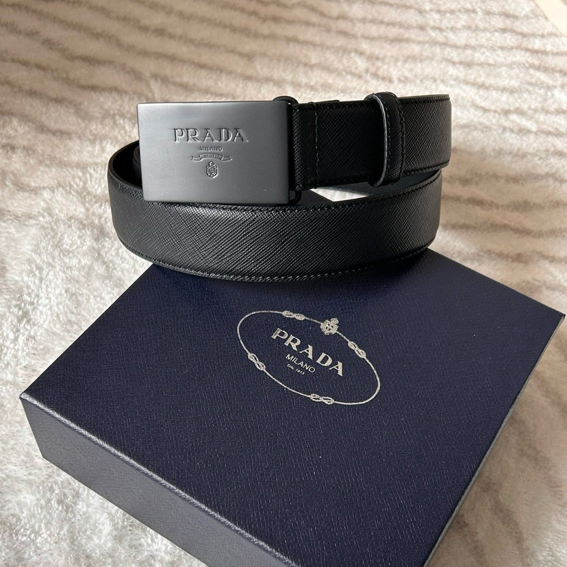 Prada Designer Belt Mens Belts Luxury Belt Length 100-125cm Men Belt Fashion Classics Casual Classic Square Smooth Buckle Designer High Quality Belt Men With A Width Of 3.5cm And With Box