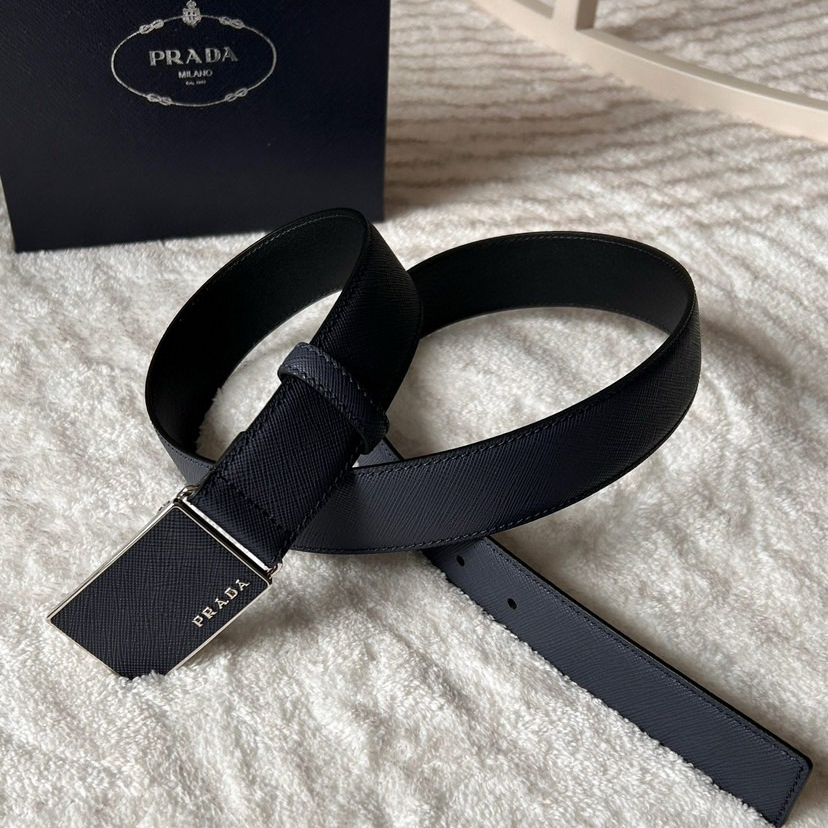Prada Designer Belt Mens Belts Luxury Belt Length 100-125cm Men Belt Fashion Classics Casual Classic Square Smooth Buckle Designer High Quality Belt Men With A Width Of 3.5cm And With Box