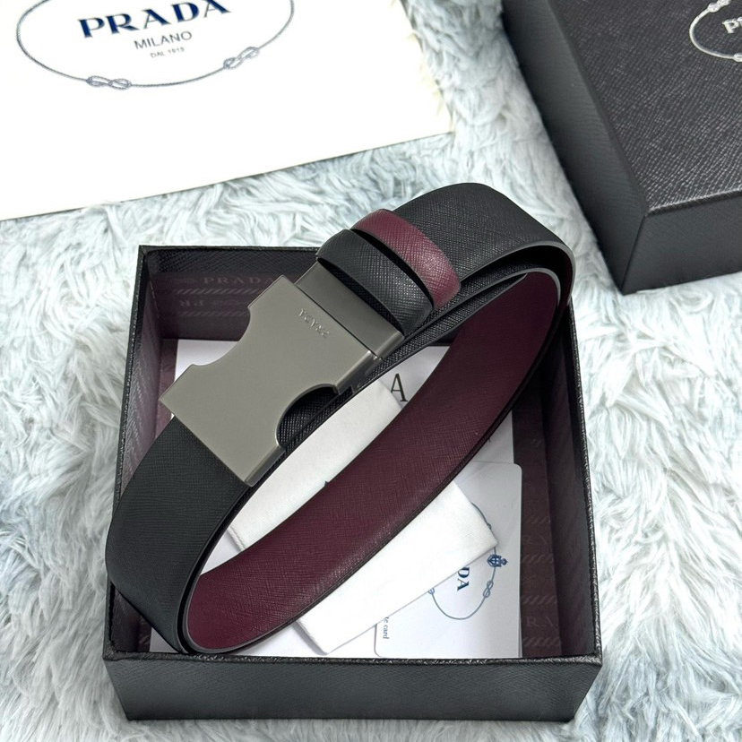 Prada Designer Belt Mens Belts Womens Brand Belt Luxury Belt Length 100-125cm Woman Men Belt Fashion Classics Casual Classic Square Smooth Buckle Designer High Quality Belt