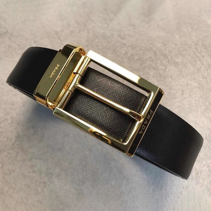 Prada Designer Belt Mens Belts Luxury Belt Length 100-125cm Men Belt Fashion Classics Casual Classic Square Smooth Buckle Designer High Quality Belt Men With A Width Of 3.4cm And With Box