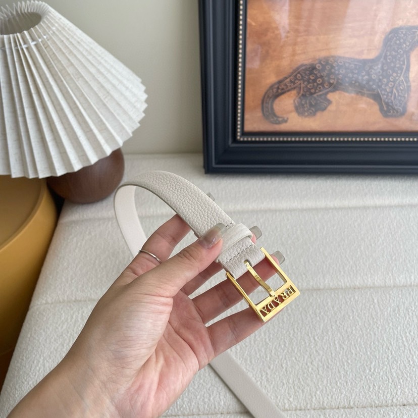 Prada Belts For Women Designer Belts Woman Square Buckle With Ada Brand Logo On The Buckle Double-Sided Lychee Patterned Calf Leather Versatile And Fashionable Simple And Elegant