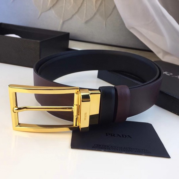Prada Designer Belt Mens Belts Luxury Belt Length 100-125cm Men Belt Fashion Classics Casual Classic Square Smooth Buckle Designer High Quality Belt Men With A Width Of 3.4cm And With Box
