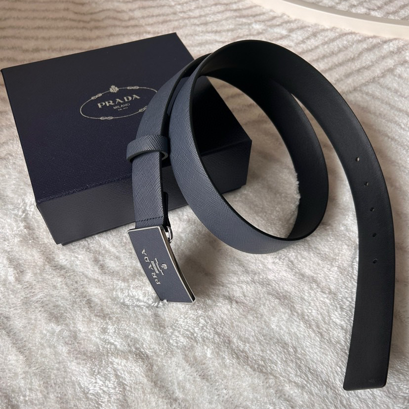 Prada Designer Belt Mens Belts Luxury Belt Length 100-125cm Men Belt Fashion Classics Casual Classic Square Smooth Buckle Designer High Quality Belt Men With A Width Of 3.5cm And With Box