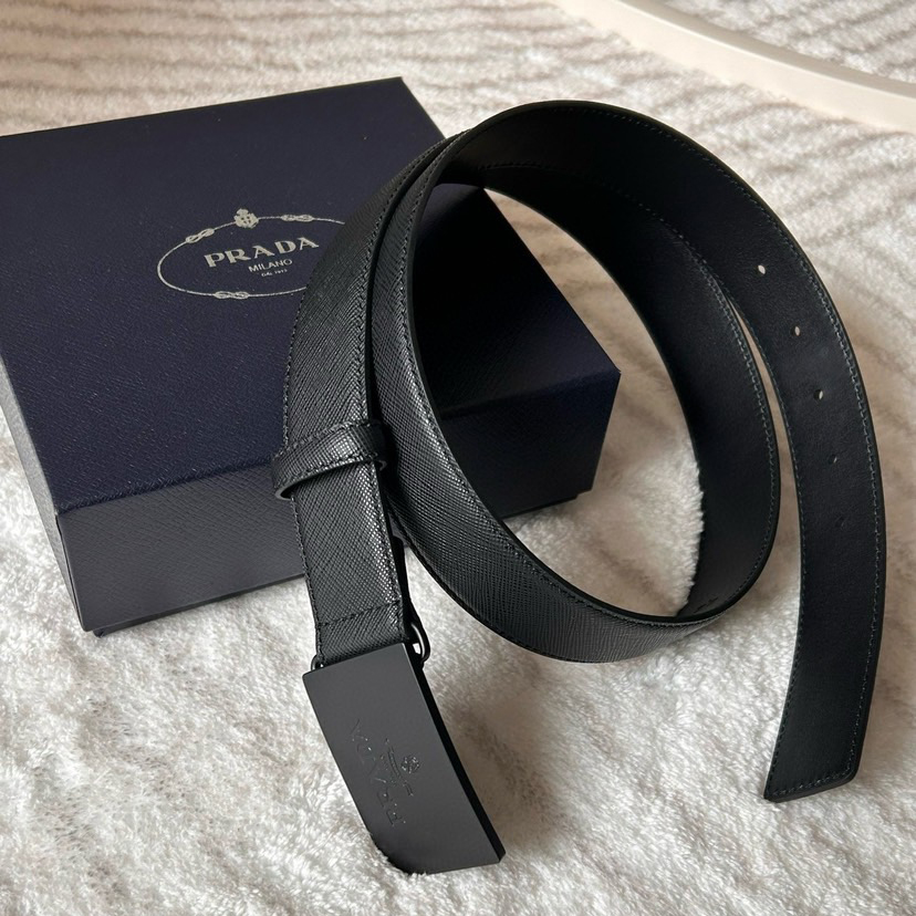 Prada Designer Belt Mens Belts Luxury Belt Length 100-125cm Men Belt Fashion Classics Casual Classic Square Smooth Buckle Designer High Quality Belt Men With A Width Of 3.5cm And With Box
