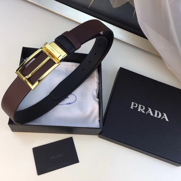 Prada Designer Belt Mens Belts Luxury Belt Length 100-125cm Men Belt Fashion Classics Casual Classic Square Smooth Buckle Designer High Quality Belt Men With A Width Of 3.4cm And With Box