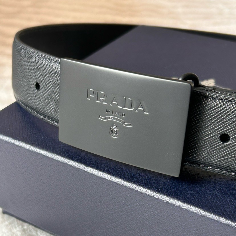 Prada Designer Belt Mens Belts Luxury Belt Length 100-125cm Men Belt Fashion Classics Casual Classic Square Smooth Buckle Designer High Quality Belt Men With A Width Of 3.5cm And With Box