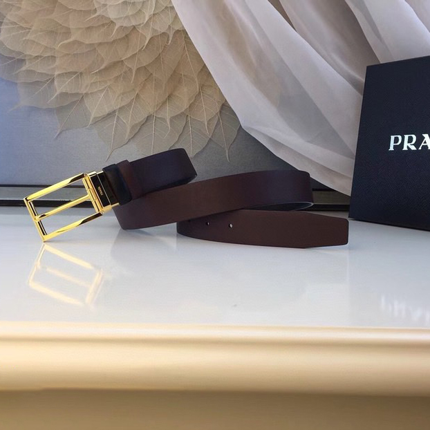 Prada Designer Belt Mens Belts Luxury Belt Length 100-125cm Men Belt Fashion Classics Casual Classic Square Smooth Buckle Designer High Quality Belt Men With A Width Of 3.4cm And With Box