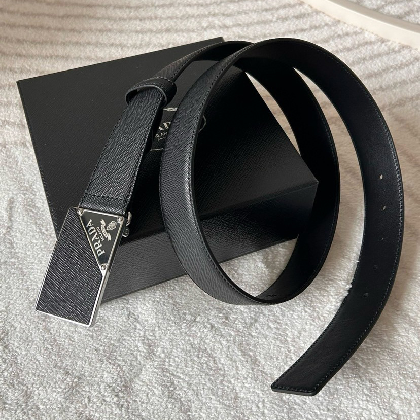 Prada Designer Belt Mens Belts Luxury Belt Length 100-125cm Men Belt Fashion Classics Casual Classic Square Smooth Buckle Designer High Quality Belt Men With A Width Of 3.5cm And With Box