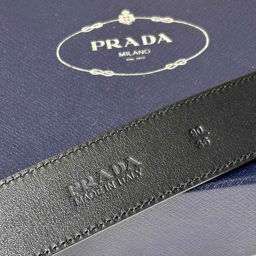 Prada Designer Belt Mens Belts Luxury Belt Length 100-125cm Men Belt Fashion Classics Casual Classic Square Smooth Buckle Designer High Quality Belt Men With A Width Of 3.5cm And With Box