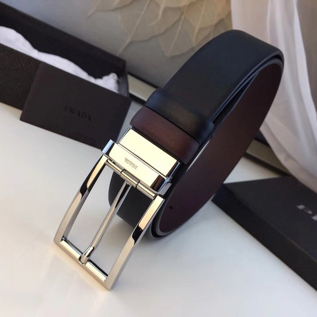 Prada Designer Belt Mens Belts Luxury Belt Length 100-125cm Men Belt Fashion Classics Casual Classic Square Smooth Buckle Designer High Quality Belt Men With A Width Of 3.4cm And With Box
