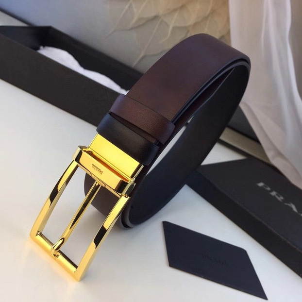 Prada Designer Belt Mens Belts Luxury Belt Length 100-125cm Men Belt Fashion Classics Casual Classic Square Smooth Buckle Designer High Quality Belt Men With A Width Of 3.4cm And With Box