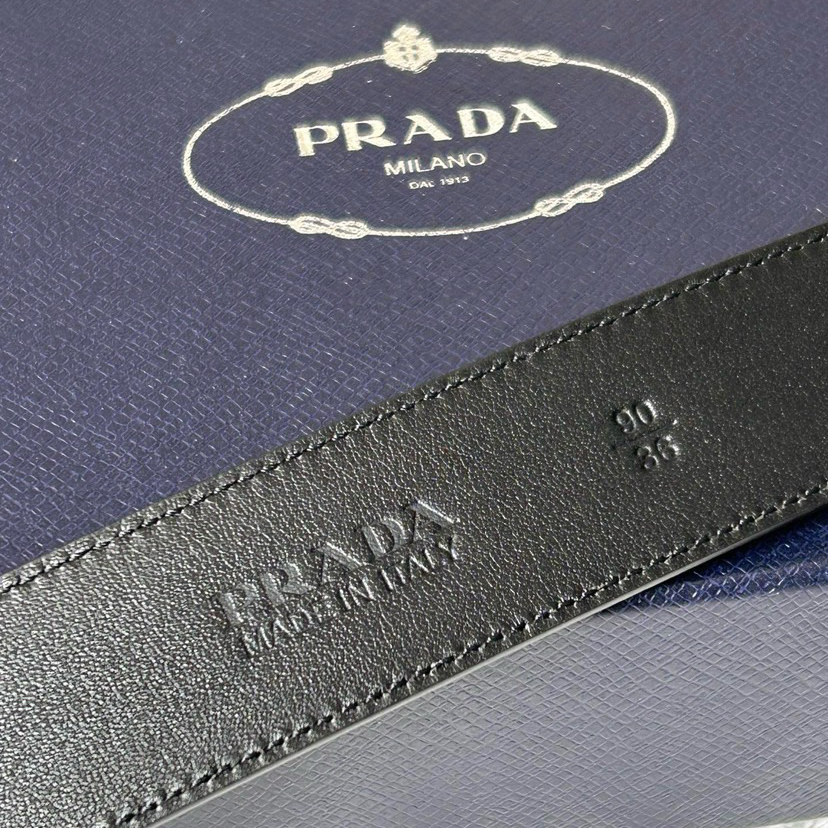 Prada Designer Belt Mens Belts Luxury Belt Length 100-125cm Men Belt Fashion Classics Casual Classic Square Smooth Buckle Designer High Quality Belt Men With A Width Of 3.5cm And With Box