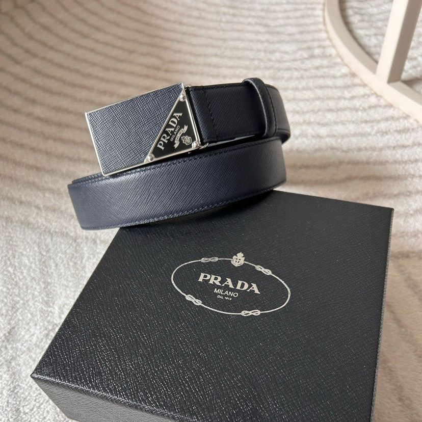 Prada Designer Belt Mens Belts Luxury Belt Length 100-125cm Men Belt Fashion Classics Casual Classic Square Smooth Buckle Designer High Quality Belt Men With A Width Of 3.5cm And With Box