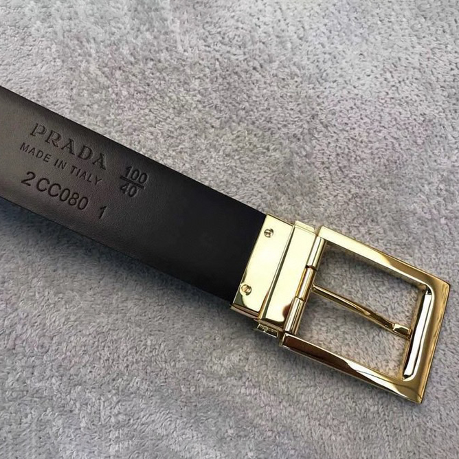 Prada Designer Belt Mens Belts Luxury Belt Length 100-125cm Men Belt Fashion Classics Casual Classic Square Smooth Buckle Designer High Quality Belt Men With A Width Of 3.4cm And With Box