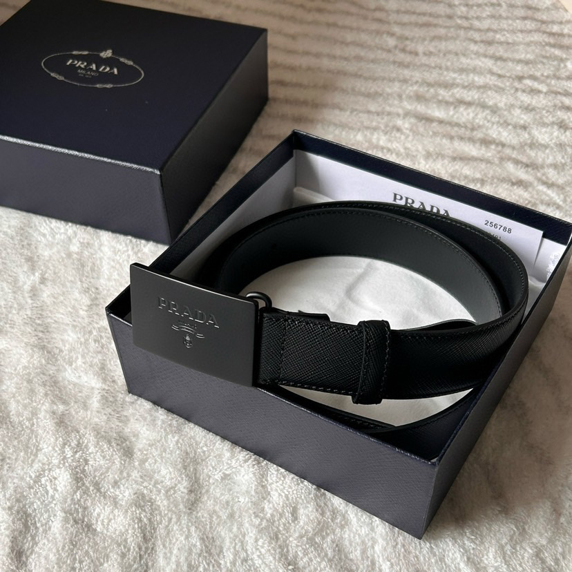 Prada Designer Belt Mens Belts Luxury Belt Length 100-125cm Men Belt Fashion Classics Casual Classic Square Smooth Buckle Designer High Quality Belt Men With A Width Of 3.5cm And With Box