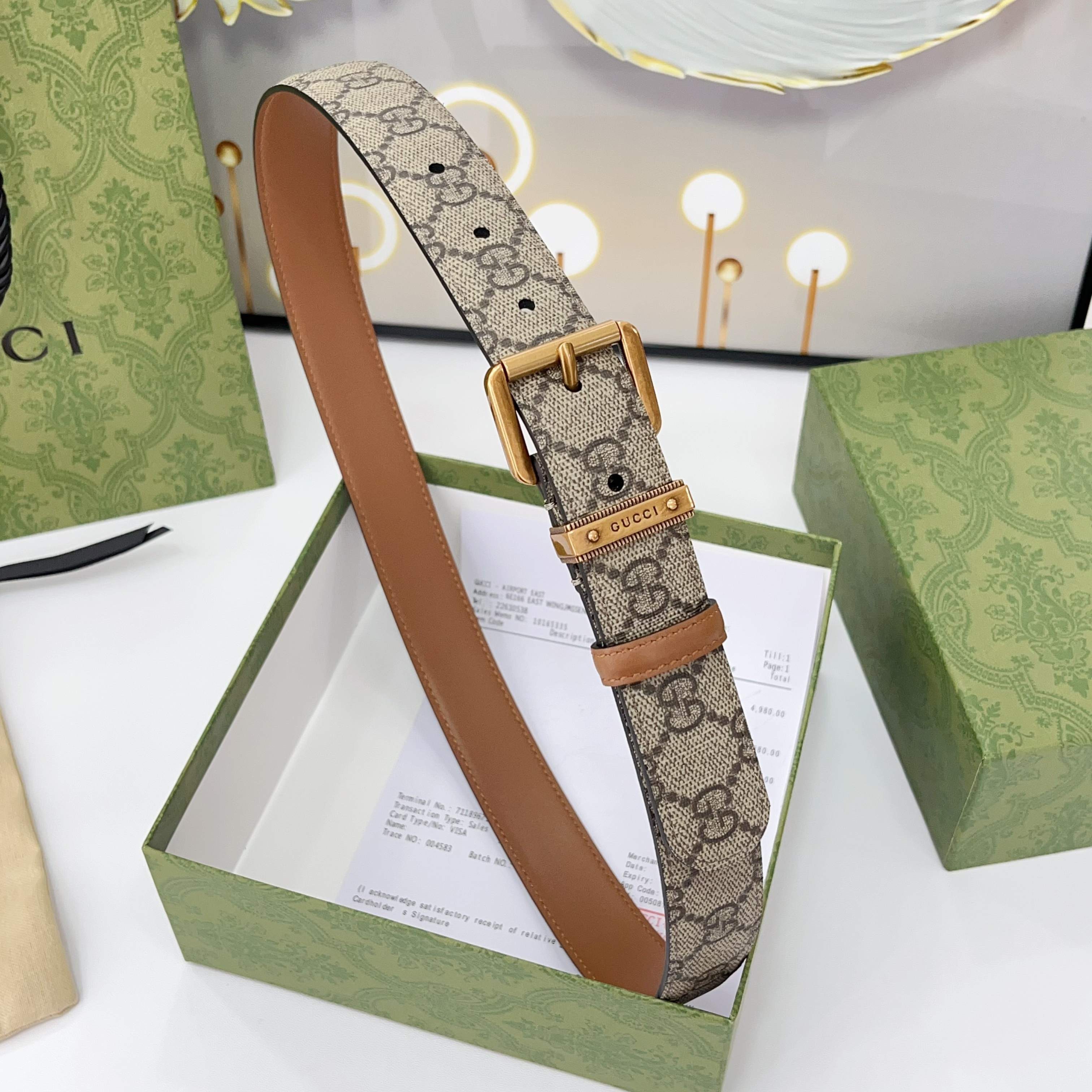 Gucci Belts For Women Designer Belt Womens Formal Smooth Buckle Woman Narrow Genuine Leather Golden Bronze Cowhide Design Thin Optional High Quality