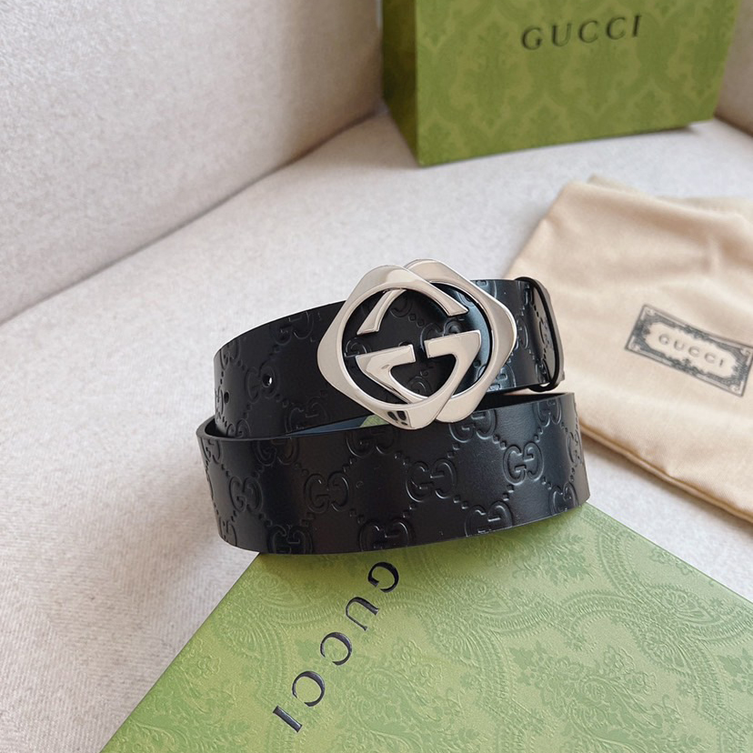 Gucci Designer Belt Men Belts Women's Brand Belt Luxury Interlocking Double G Buckle Belt Is Crafted From Gucci Signature Leather Using Hot Stamping Technology With And Clear Printed Patterns Fashionable Classic And Versatile Styles Belt Width 4.0cm
