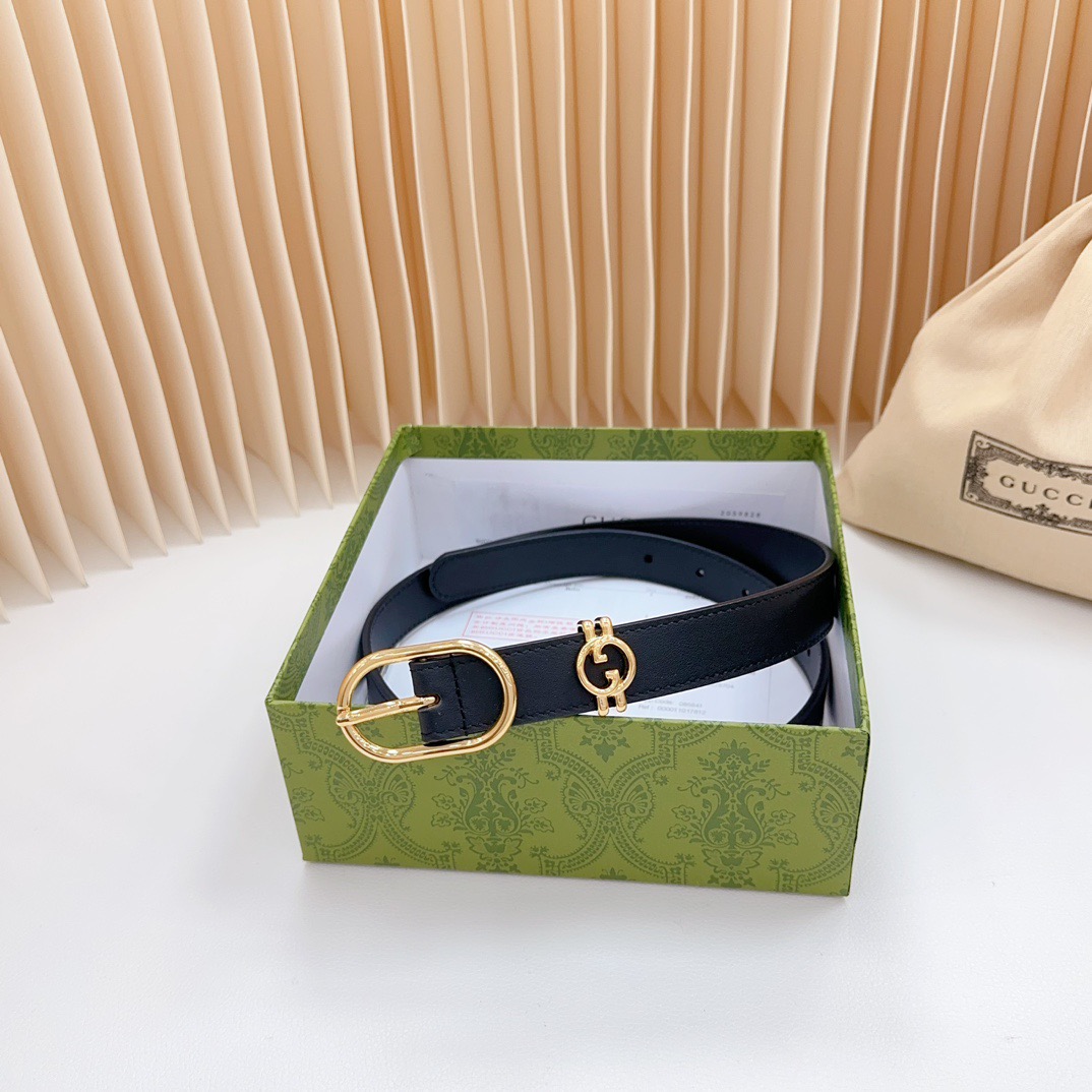 Gucci Belts For Women Designer Belt Womens Formal Smooth Buckle Woman Narrow Genuine Leather Golden Bronze Cowhide Design Thin Optional High Quality