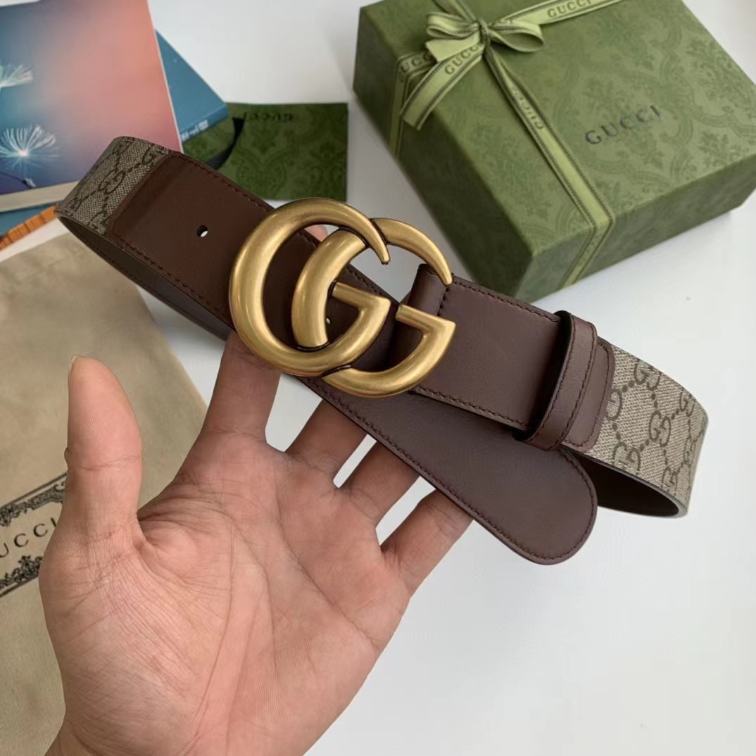 Gucci Leather It Has A Thick Touch With Clear And Distinct Printing Patterns It Is A Fashionable And Classic Men's Belt A Designer Belt A Casual And Smooth Buckle Belt For Both Women And Men With A Width Of 4.0cm And With Box