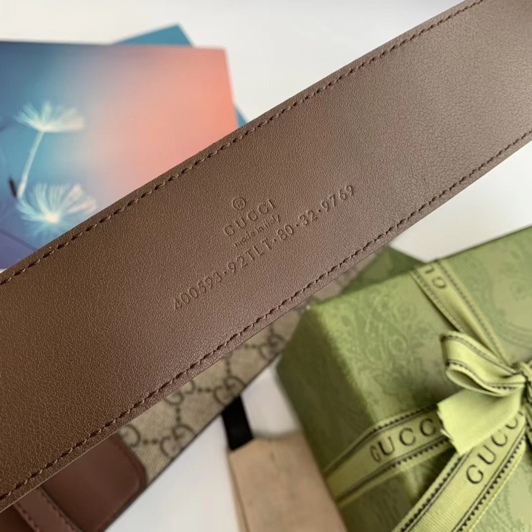 Gucci Leather It Has A Thick Touch With Clear And Distinct Printing Patterns It Is A Fashionable And Classic Men's Belt A Designer Belt A Casual And Smooth Buckle Belt For Both Women And Men With A Width Of 4.0cm And With Box