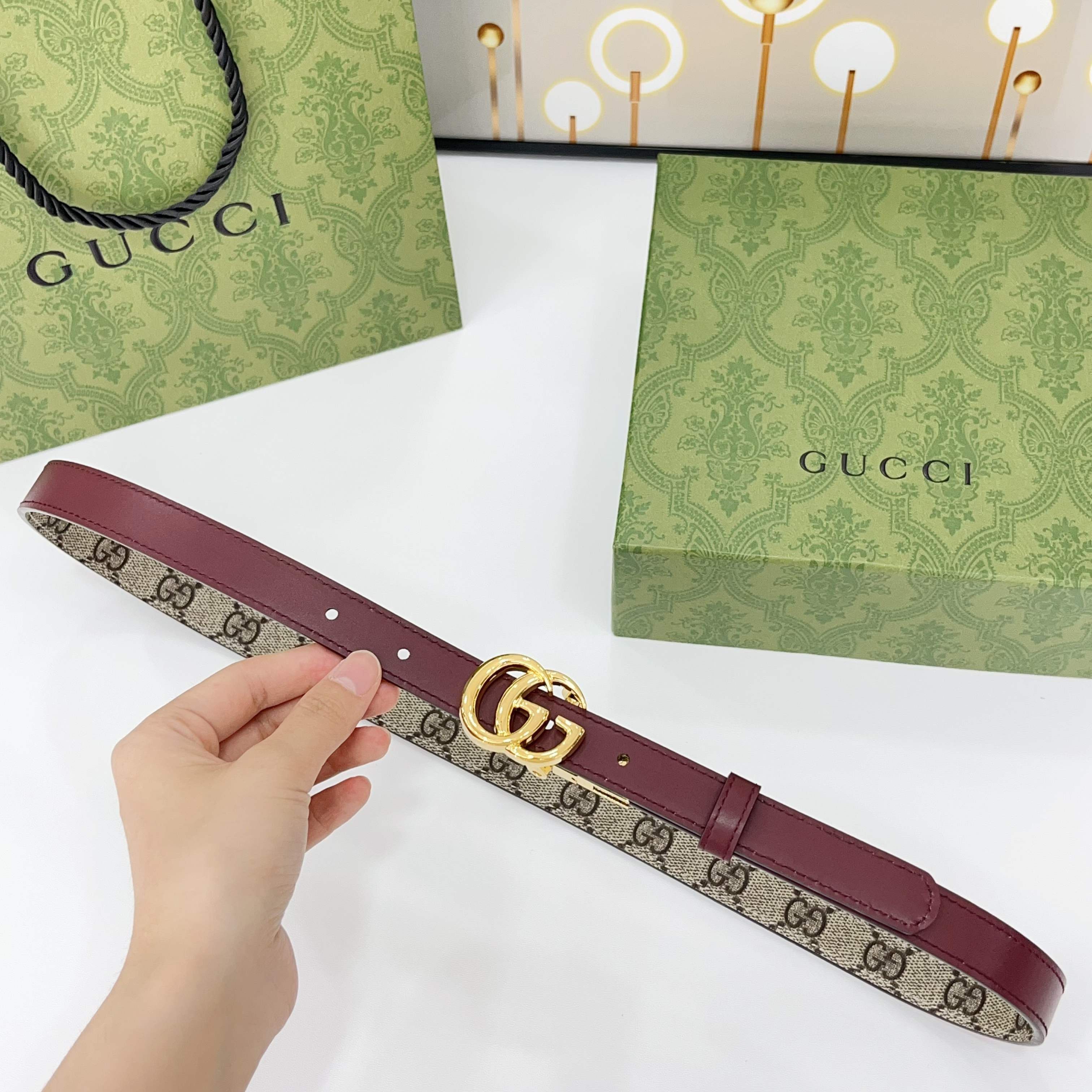 Gucci Belts For Women Designer Belt Womens Formal Smooth Buckle Woman Narrow Genuine Leather Golden Bronze Cowhide Design Thin Optional High Quality