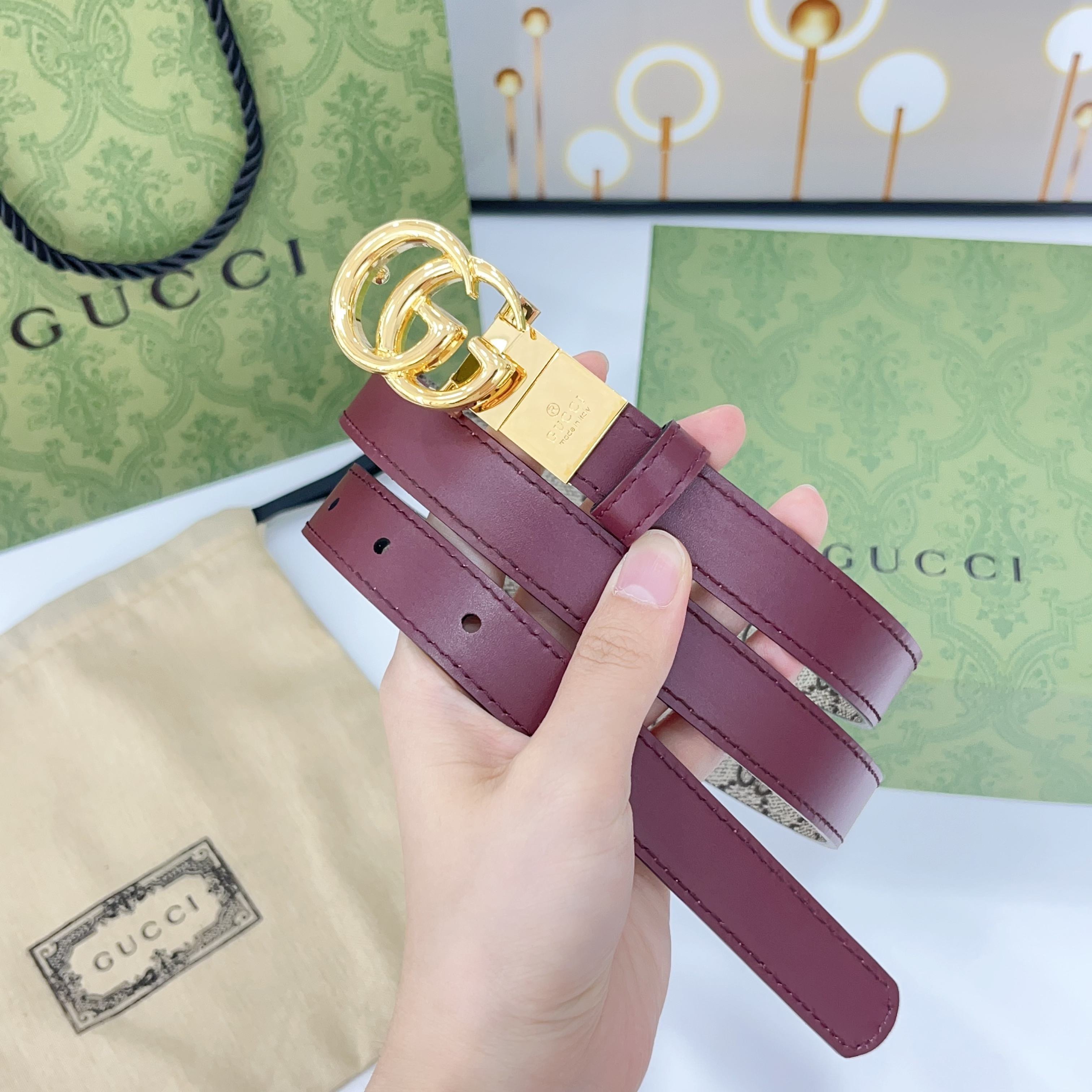 Gucci Belts For Women Designer Belt Womens Formal Smooth Buckle Woman Narrow Genuine Leather Golden Bronze Cowhide Design Thin Optional High Quality