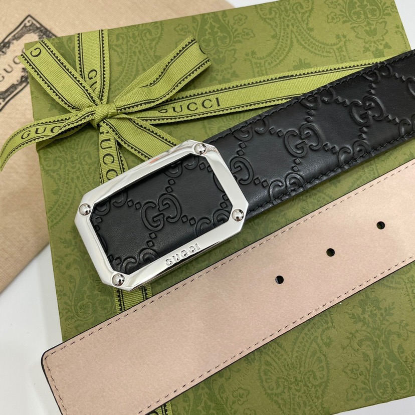 Gucci Designer Belt Mens Belts Luxury Belt Length 100-125cm Men Belt Fashion Classics Casual Classic Square Smooth Buckle Designer High Quality Belt Men With A Width Of 4.0cm And With Box